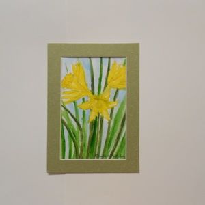 Original Watercolor Daffodil Painting